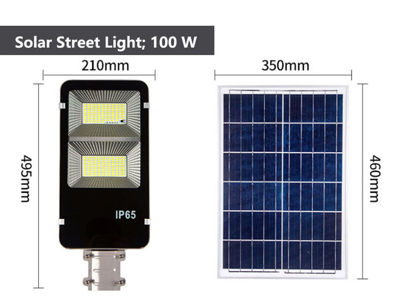 300W 400W IP65 防水 アルミ 太陽光 LED 路灯 リモコンとポール