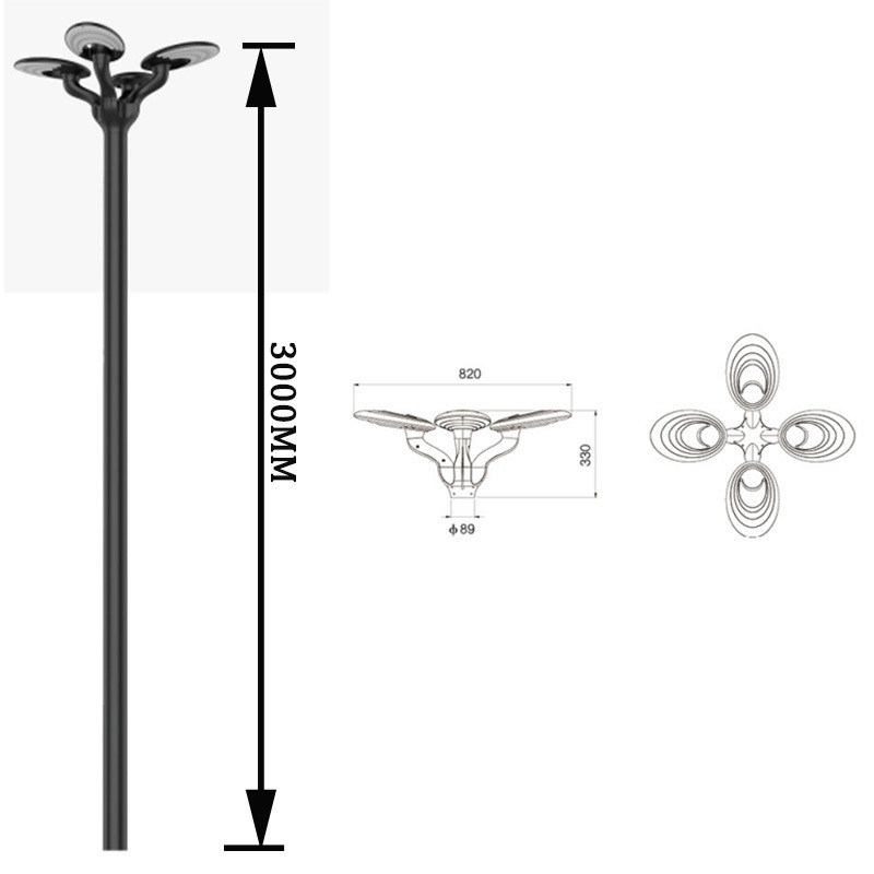 庭灯 高極灯 2.5-3.5m 40-60W LED 太陽光路灯 製品重量 23kg